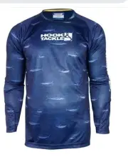 HOOK & TACKLE Poly Long Sleeve Fishing Scale Cool & Dry Shirt Blocks UV Rays NWT