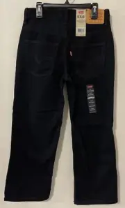 Levis 550 Boys 8 Husky-28x23 Black Adjustable Waist Relaxed Fit Jeans NWT! A4854