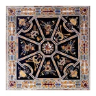 36 inches square black Marble dining Coffee Table Top Inlay blue lapis table