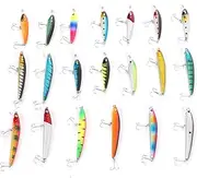 20Pcs Fishing Lures Kit, Simulation Plastic Soft Baits with Hooks, Reusable Easy Catching Baits, for Family Fishing Outdoor Freshwater Saltwater Fishing Relaxing
