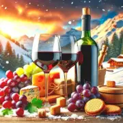 QPuzzles 256 Piece Jigsaw Puzzle - Wine & Cheese In The Alps
