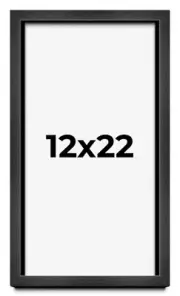 12x22 Shadow Box Frame Grey Charcoal Black | 0.875 Inches Deep | Solid Wood Shad