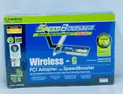 Y5-120- LINKSYS WMP54GS Speed Booster Wireless-G PCI Adapter 2.4 GHZ New