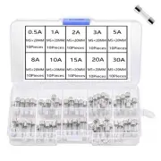 100pcs 5x20mm Glass Tube Fuses Fast Blow Glass Fuses Tube Fuse Set Mini Tubes