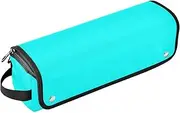 [sanluoli] 2-in-1 Curling Iron Travel Case with Heat Resistant Mat Curling Iron Travel Holder Storage Bag Cyan Aqua Solid Color Pure Plain Portable Organizer