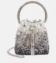 [Jimmy Choo] Jimmy Choo Bon Bon embellished bucket bag One Size black