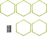 rockible 5Pcs Hex Agility Rings Agility Footwork Training Workout Equipment Multipurpose 50cm Speed Training Rings for Basketball