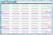 2025 Yearly Wall Calendar - 2025 Wall Calendar, Jan. 2025 - Dec. 2025, Yearly Wall Calendar 2025 with Julian Dates, Thick Paper, Round Sticks, Large Wall Calendar, 34.8" x 23.1"(Open) - Blue