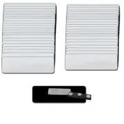 50 BLANK 1 X 3 SILVER NAME BADGE KIT (A) TAGS 1/8" CORNERS MAGNETS & LABELS