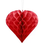 Red Heart Paper Honeycomb Ball