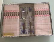 Western Germany Salad Serving Tea towel Set Vintage Still Sealed In Original Box