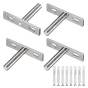 4-Pack Floating Shelf Brackets, 2 Inch Blind Shelf Supports [Nickel]