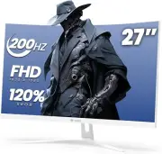 CRUA 27" Curved Gaming Monitor, FHD 1920x1080P, 165Hz/200Hz Computer Monitor, 18