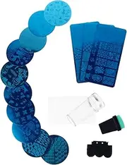 HAKIDZEL 13pcs Nail Art Stamping Templates Manicure Stencils for Nail Designs for Fingernails Toenails for Salons Home Use
