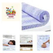 2 Inch Memory Foam Mattress Topper Queen, Cooling Gel Infused Mattress Pad, V...
