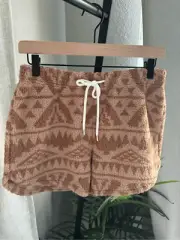 Gilly Hicks Women’s Medium Comfy Cozy Lounge Shorts Sherpa Brown
