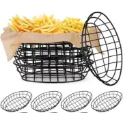 25-180 Pcs Wire Serving Baskets 9.5 X 6.2 X 2.2 Inch Oval Blk Metal Baskets NEW