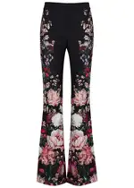 Alice + Olivia Olivia Floral-print Flared Trousers - Black - 2 (UK6 / XS) 2 (UK6 / XS)