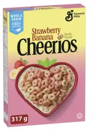 Cheerios Strawberry Banana Breakfast Cereal, Gluten Free, Whole Grains, 317g