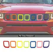 Car Multicolor Front Grille Grill Insert Cover Trim Frame For Jeep Compass 2021+ (for: Jeep)