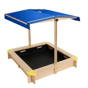 Keezi Kids Sandpit Wooden Sandbox Sand Pit with Ca