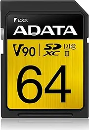ADATA 64GB UHS-II U3 CLASS10 290/260 MB/s SD Card ASDX64GUII3CL10-C-I