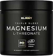 ELMNT Triple Sleep Magnesium Threonate w. Apigenin, Theanine & Magtein Magnesium L-Threonate - Highest Absorption Magnesium Supplement Capsules Natural Sleep Aid for Deep Sleep Calm & Stress Relief