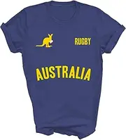 [Modern Supply Tee] Australia Rugby Australian Flag Aussie Kangaroo Rugby Fans Player Unisex Shirt Gift Women Coach (1) T-Shirt (Purple;M)