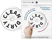 Clean Dirty Dishwasher Magnet Sign – Made in Australia | Waterproof Acrylic Indicator with Strong Non-Scratch Magnet (White)