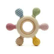 15 Sensory silicone wooden ring baby teether toys Safe "BPA FREE" Soothing, Gift