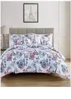 VCNY Home Eiffel Tower Paris France Floral Reversible 5 Pc Duvet Set KING Multi