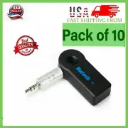 10 x Wireless Bluetooth 3.5mm AUX Audio Stereo Music Home Car Receiver Adapter