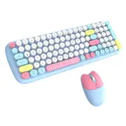 Catzon Wireless Keyboard and Mouse Combo 2.4G Wireless 3-Gear Adjustable DPI-Blue