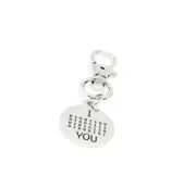 I Love You Clip On Charm, Binary Code, Computer Nerd, CS College Student
