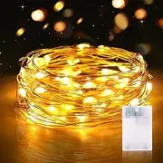 10M 100 LED Fairy String Light, Led Fairy Lights Battery Operated, Mini Battery Powered Copper Wire Starry Lights for Bedroom, Christmas, Parties, Wedding, Centerpiece, Decoration