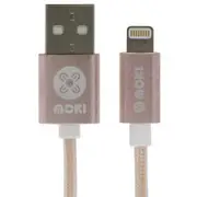 Moki Braided King Size Lightning SynCharge Cable 3m - Rose Gold
