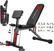 Adjustable Weight Bench, 800LBS Foldable Workout Bench Press for Full Body Stren
