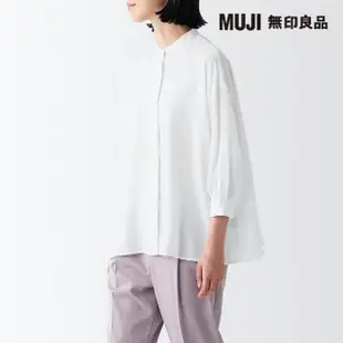 【MUJI 無印良品】女萊賽爾混七分袖襯衫(共3色)