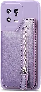 Compatible with Oppo Find X6 Pro 5G Case,Compatible with Oppo Find X6 Pro 5G Zipper Card Slots Magnet Kickstand Phone Case Purple