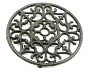 Cast Iron Detailed Intricate Ornate Design Trivet 0184-0164