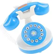 Abaodam Pretend Play Phone Blue Rotary Telephone for and Safe Communication Skill Development Birthday Party Favor for Boys