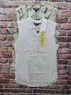 Nicole Miller Women's Sleeveless Button Linen Shirt Bundle (2) Small
