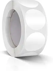 Round Stickers White 25 mm Circle Labels Colour Coding Dot Vinyl Floor Sticker Waterproof Removable Roll of 500