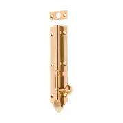 1404 Barrel Bolt Victorian Long Throw Polished Brass L150xW25mm Throw