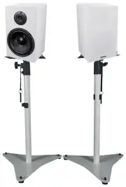 (2) Rockville RockShelf 64W 6.5" Home Bookshelf Speakers+White Adjustable Stands