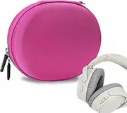 Geekria NOVA Headphone Case for Foldable Over-Ear Headphones, Replacement Hard Shell Travel Carrying Bag with Cable Storage Compatible with Jabra, Sennheiser Headsets (Dark Pink)