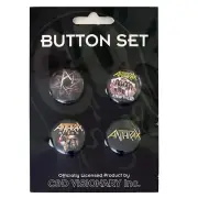 Anthrax 4 Button Badge Set Official Metal Band Badges
