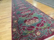 BOLD 2x11 Agra heavy Plush RUNNER Rug wool PURPLE Green Pink Gold hand knotted