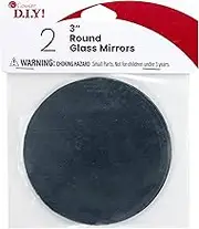 Cousin DIY 2 Piece Round Glass Mirror Set, 3 inch Diameter, Silver