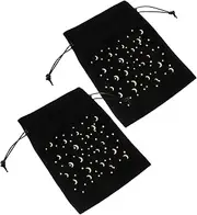 GRADENEVE Tarot Card Storage Bag 2pcs Velvet Tarot Organizer Portable Drawstring